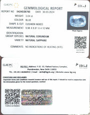 3.04/CT Natural Blue Sapphire with Govt Lab Certificate-23310